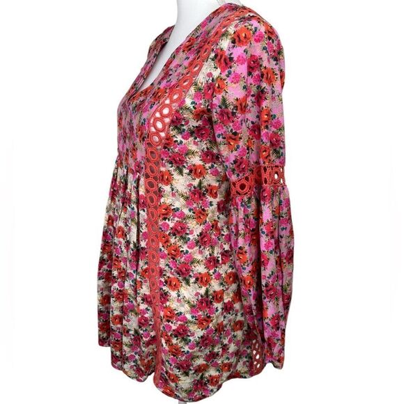 PQ Swim Leigh Tunic Desert Rose Size M/L Floral‎ Pink and Red Boho Dress - Picture 7 of 14